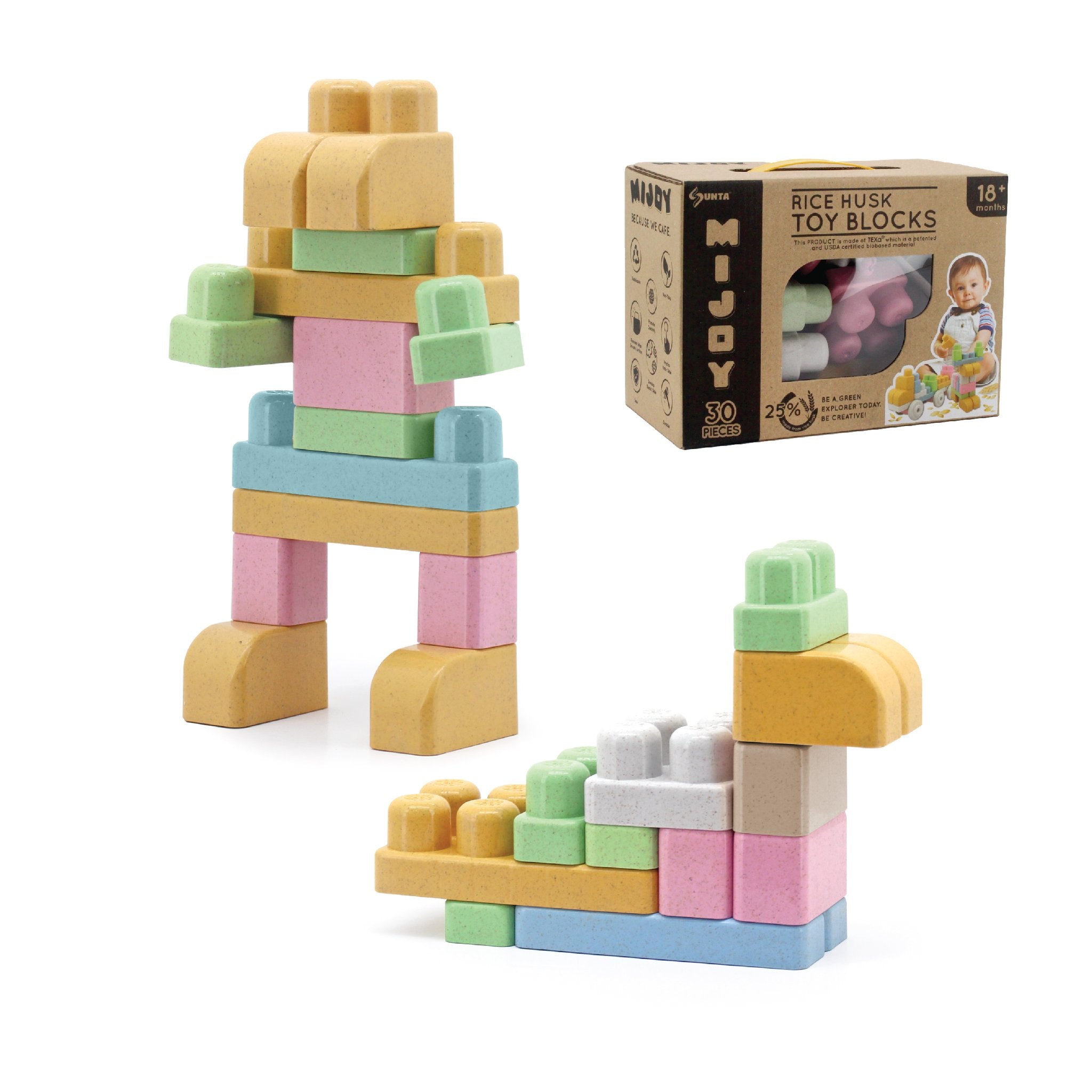 MIJOY Rice Husk Toy Blocks [30 pcs]