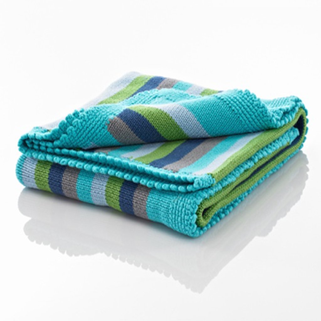 Pebble Blue Stripey Blanket