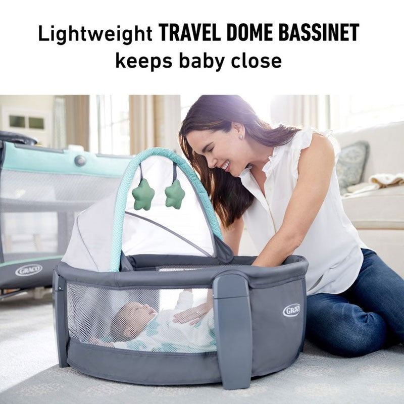 Pack N' Play Travel Dome | Includes Travel Bassinet, Full-Size Infant Bassinet, And Diaper Changer