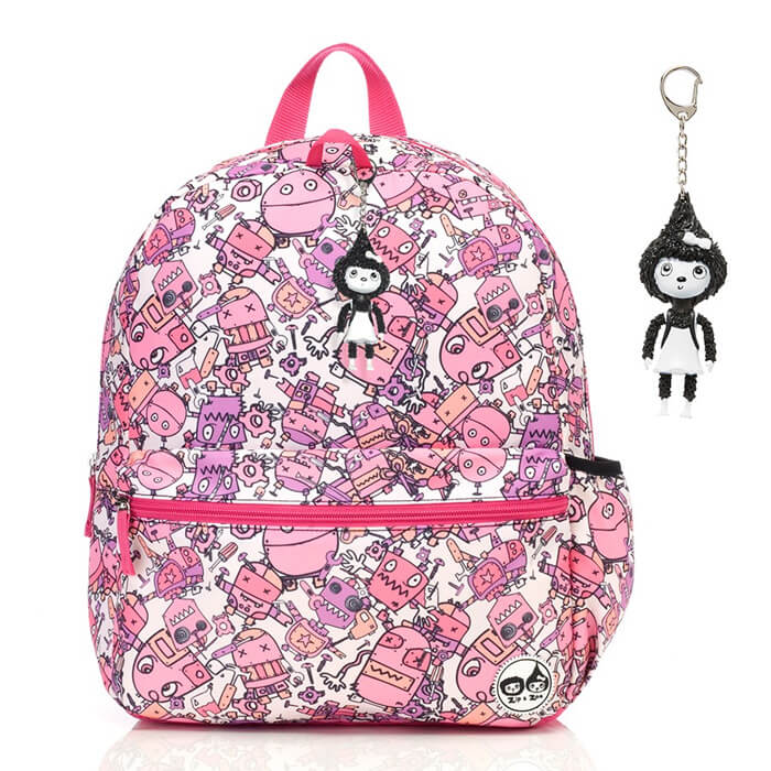ZnZ Kid's Robot Pink Backpack