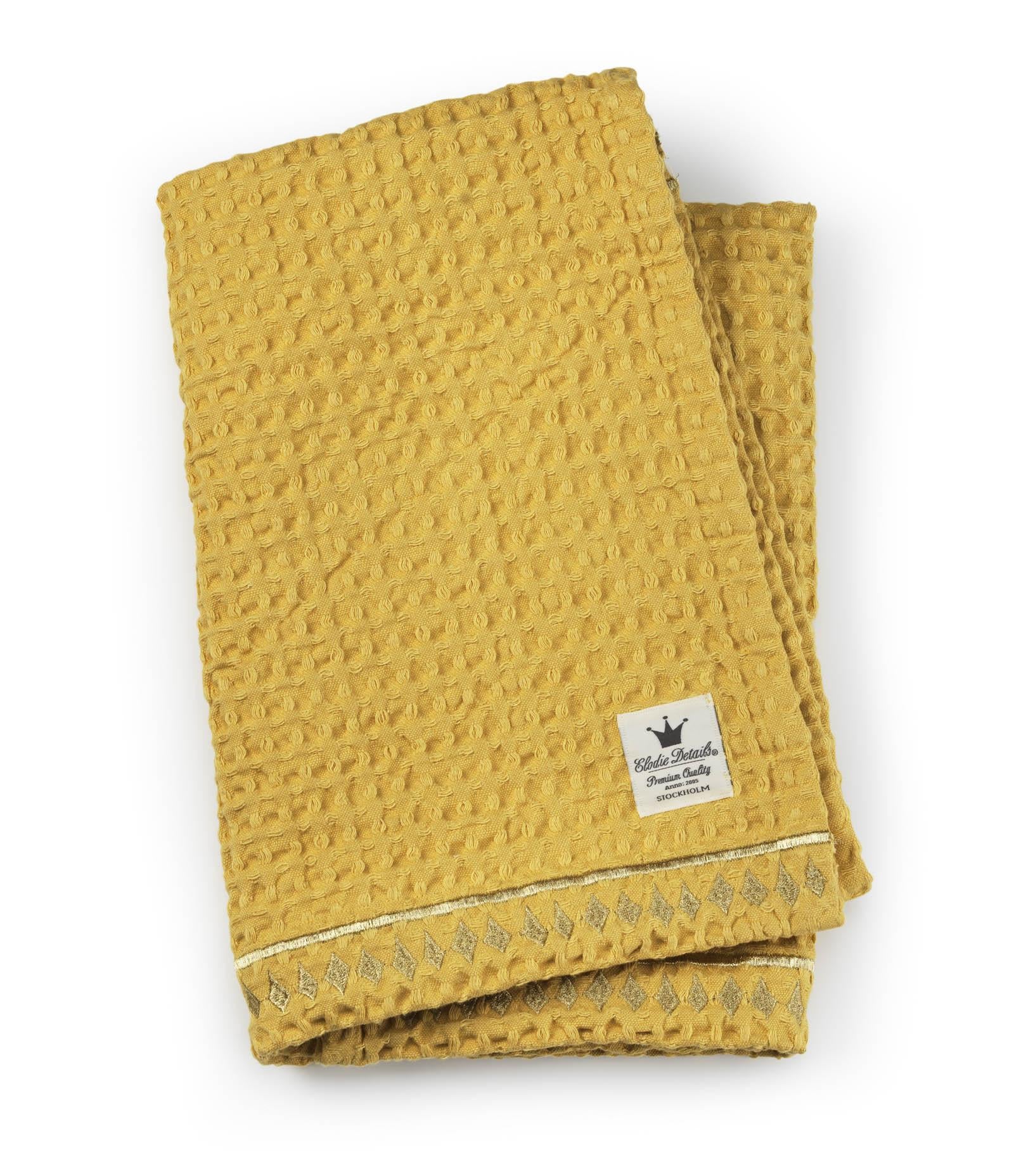Cotton Waffle Blanket - Sweet Honey Yellow