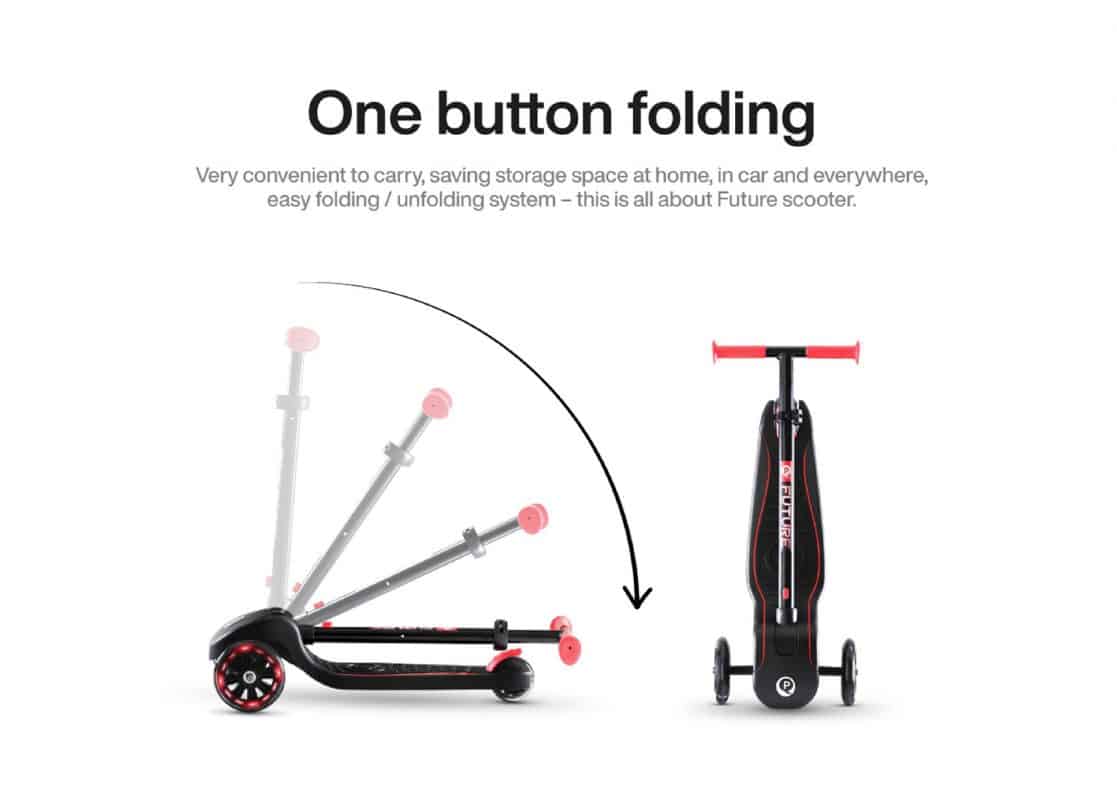Future LED Kids Scooter - Red